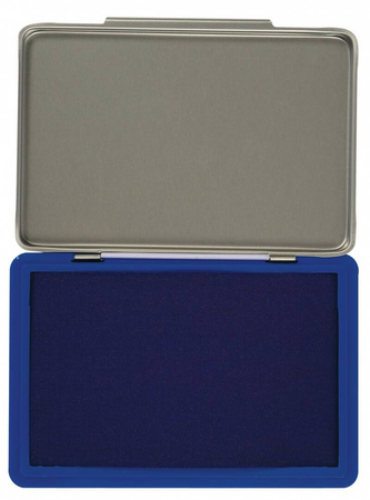 Poduszka do stempli Q-CONNECT, z tuszem, 110x70mm, metalowa, niebieska