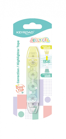 Korektor i zakreślacz w taśmie KEYROAD Jelly Gel, blister