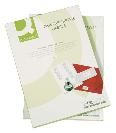 Etykiety uniwersalne Q-CONNECT, 105x74mm, prostokątne, białe 100 ark.