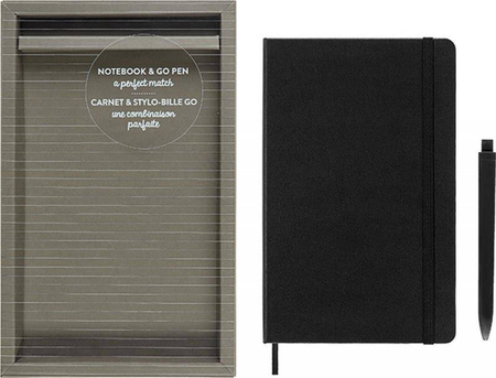 Zestaw notes MOLESKINE Classic L w linie + długopis Go Pen, czarny
