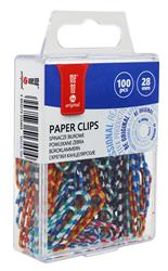 Spinacze powlekane zebra 28 mm MemoBe 100 szt. kasetka