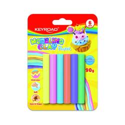 Plastelina KEYROAD, 6x15g, pastel, blister, mix kolorów