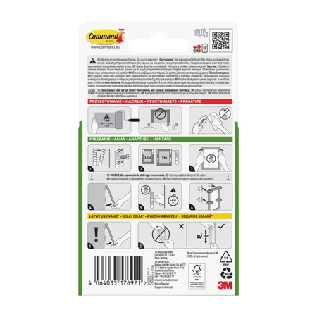 Rzepy COMMAND™ (17206), do wieszania obrazów, duże, 8 szt. białe
