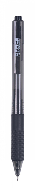 Długopis automatyczny żelowy OFFICE PRODUCTS,  gr. linii 0,25mm, dł. linii 1200m, czarny