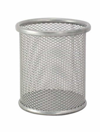 Przybornik na długopisy MEMOBE kubek metalowy srebrny