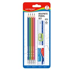 Zestaw szkolny KEYROAD, 7 przyborów, blister, mix kolorów