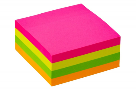 Kostka samoprzylepna Q-CONNECT, 76x76mm, 1x400 kart., 4 kolory, neonowa