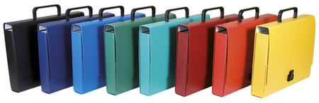 Teczka-pudełko DONAU, PP, A4/5cm, z rączką i zamkiem, bordowa