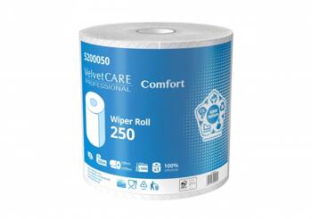 Czyściwo przemysłowe VELVET Professional, 2-warstwowe, 1000 listków, 250m, 1szt., białe