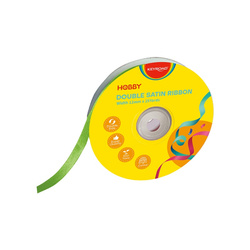 Wstążka KEYROAD, podwójna, satynowa, 12mm x 22,86m, na szpulce, zielona