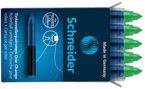 Kartridże SCHNEIDER One Change, do piór kulkowych, 0,6mm, 5szt., zielone