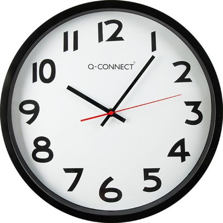 Zegar ścienny Q-CONNECT Wels, 34cm, czarny
