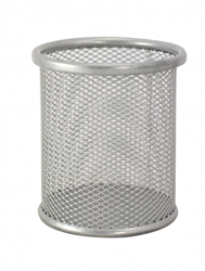 Przybornik na długopisy MEMOBE kubek metalowy srebrny