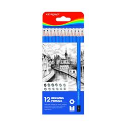 Zestaw ołówków do szkicowania KEYROAD, 8,8 x 21,4 x 0,9 cm, 12 sztuk, zawieszka