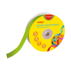 Wstążka KEYROAD, podwójna, satynowa, 25mm x 22,86m, na szpulce, zielona