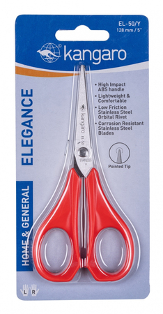 Nożyczki klasyczne KANGARO, 13 cm, blister, mix kolorów