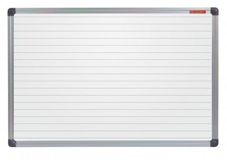 Tablica suchościeralna magnetyczna MEMOBE biała z nadrukiem linii (odległość co 2,5 cm), rama alu. Classic, 90x60 cm
