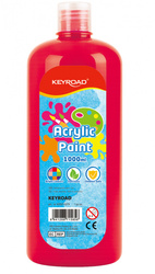 Farba akrylowa KEYROAD, 1000ml, butelka, czerwona