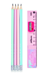 Zestaw szkolny KEYROAD, Pastel, 7 elementów, blister, mix kolorów