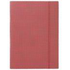 Teczka z gumką DONAU, karton, A4, 400gsm, 3-skrz., czerwona w kratę