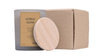 Świeca sojowa DONAU HOME, w szarym szkle, drewniana pokrywa i knot, Citrus Glow, 200g