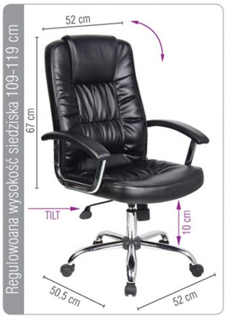 Fotel biurowy OFFICE PRODUCTS Cyprus, czarny, 23023361-05