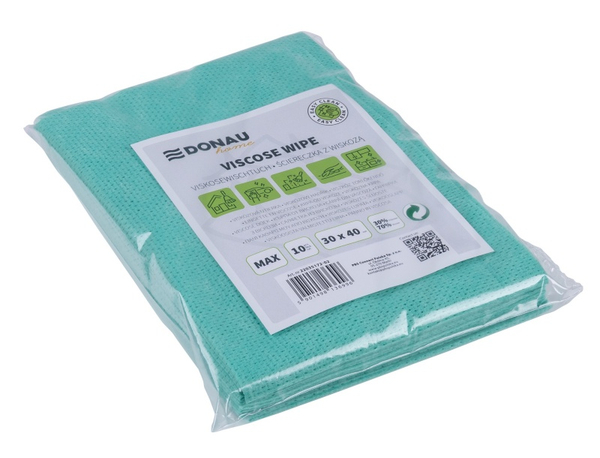 Ścierka DONAU HOME, z wiskozą 70%, składana, max, 30x40cm, 10 szt., zielona