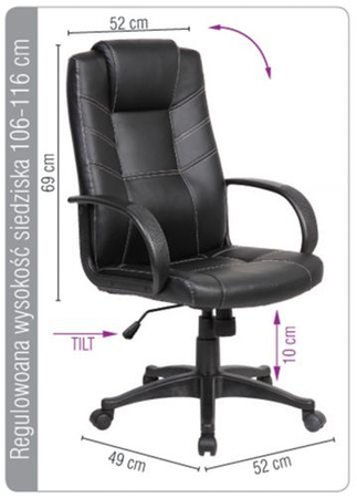 Fotel biurowy OFFICE PRODUCTS Corsica, czarny, 23023341-05