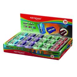 Temperówka metalowa KEYROAD, pojedyncza, pudełko, mix kolorów