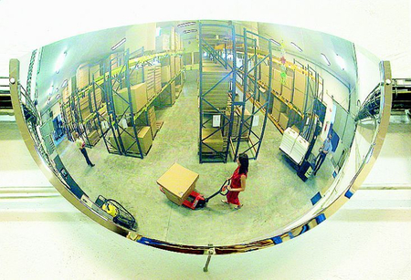 Lustro magazynowe 1/4 kuli (Ø 1140 mm 180°) nietłukące - Polymir