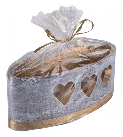 Lampion owal DONAU HOME Golden Heart, 270x95mm, grafitowy