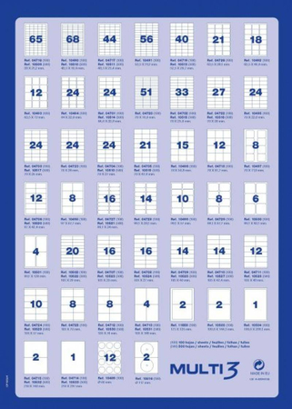 Etykiety uniwersalne MULTI 3, średnica 60mm, okrągłe, białe