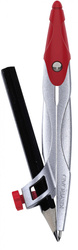 Cyrkiel metalowy KEYROAD, w etui, z ołówkiem, pakowany w display, mix kolorów