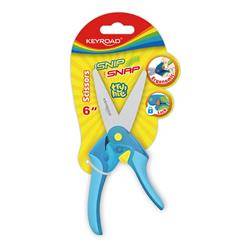 Nożyczki szkolne KEYROAD Snip Snap 6, z blokadą, blister, mix kolorów