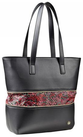 Torebka damska WENGER Eva 13", 410x300x110mm, czarna z motywem kwiatowym