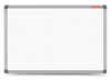 Tablica suchościeralna magnetyczna MEMOBE biała z nadrukiem w kratkę (2,5x2,5 cm), rama aluminiowa Classic, 90x60 cm
