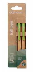 Długopis ECONOVO, obudowa 100% z biodegradowalnego bambusa, 1,0 mm, 2 szt., naturalny