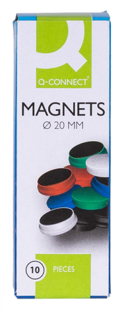 Magnesy do tablic Q-CONNECT, okrągłe, 20mm, 10szt, niebieskie