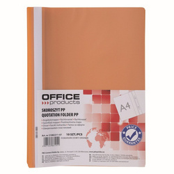 Skoroszyt OFFICE PRODUCTS, 120/180 mic, PP, pomarańczowy