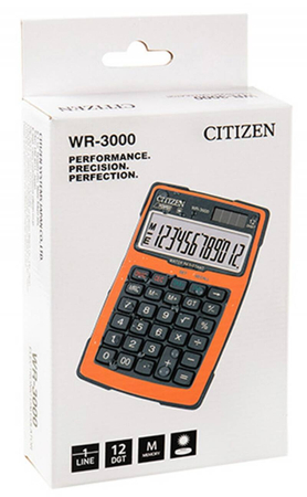 Kalkulator wodoodporny CITIZEN WR-3000, 152x105mm, pomarańczowy