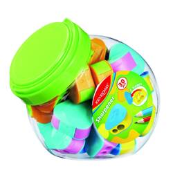 Temperówka plastikowa KEYROAD, podwójna, z pojemnikiem, 30szt., w tubie, mix kolorów