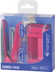 Zestaw zszywacz Nowa-35 + dziurkacz Aion-10G, pudełko z zawieszką, różowy