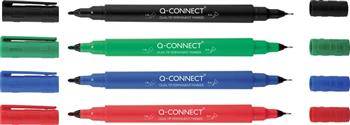 Marker do płyt CD/DVD Q-CONNECT, Dual, 0,4mm i 1 mm (linia), czarny