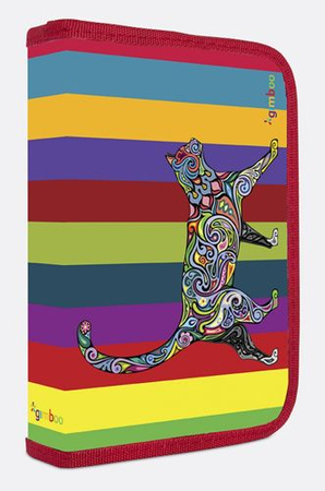 Piórnik szkolny GIMBOO Vip Art Cat z wyposażeniem, 1 komora, 2 przekładki, mix kolorów