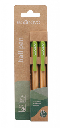 Długopis ECONOVO, obudowa 100% z biodegradowalnego bambusa, 1,0 mm, 2 szt., naturalny