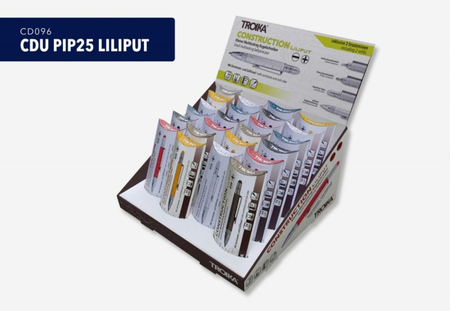 Display naladowy długopisów wielozadaniowych TROIKA Construction Liliput, 24 szt.