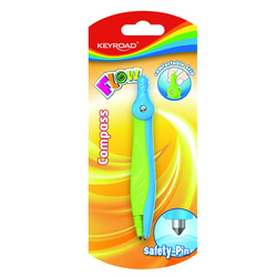 Cyrkiel plastikowy KEYROAD, blister, mix kolorów