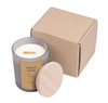 Świeca sojowa DONAU HOME, w szarym szkle, drewniana pokrywa i knot, Citrus Glow, 200g