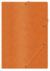 Teczka z gumką OFFICE PRODUCTS, preszpan, A4, 390gsm, 3-skrz., pomarańczowa
