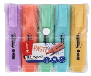 Zakreślacz MEMOBE, pastelowy, 5 kolorów etui